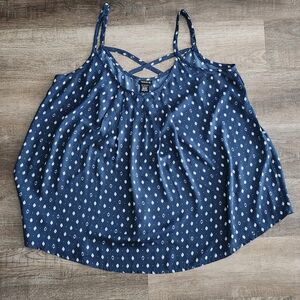 Torrid Navy Blue Camisole with White Pattern
